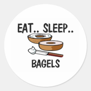 Iss Sleep BAGELS Runder Aufkleber