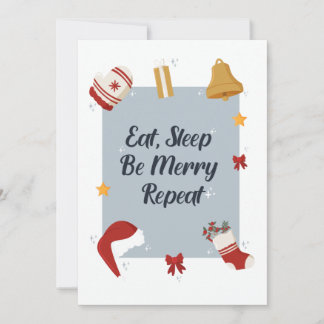 Iss Sleep Be Merry. Feiertagskarte