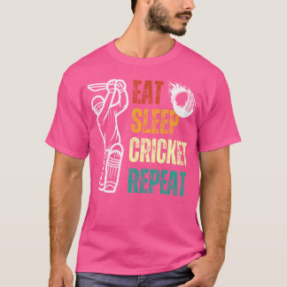 Iss Sleep Cricket Wiederholung Cricket Player Juge T-Shirt