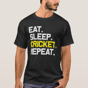 Iss Sleep Cricket Wiederholung lustiges Geschenk T-Shirt