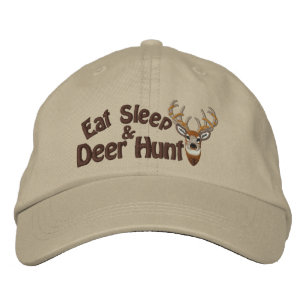 Iss Sleep Deer Hunt Weißer Schwanz Stickerei Bestickte Baseballkappe