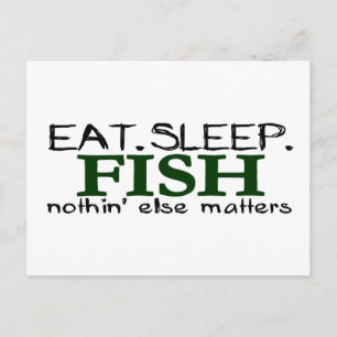 Iss Sleep Fish Postkarte