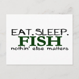 Iss Sleep Fish Postkarte