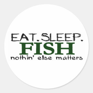 Iss Sleep Fish Runder Aufkleber