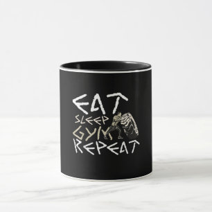 Iss Sleep Gym Wiederholung Funny Zitat Tasse
