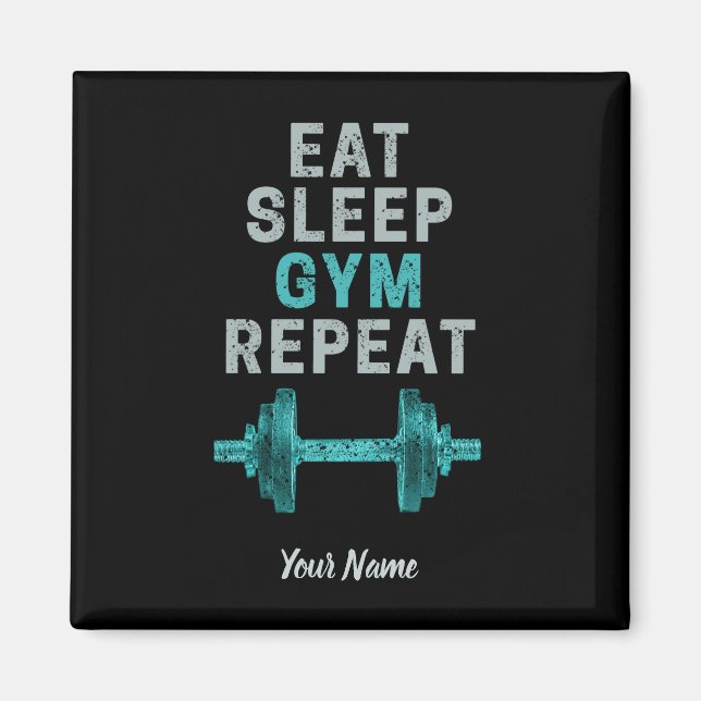 Iss Sleep Gym Wiederholung Gymnastik Vintag für Wo Magnet (Vorne)
