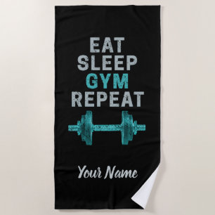 Iss Sleep Gym Wiederholung Gymnastik Vintag für Wo Strandtuch