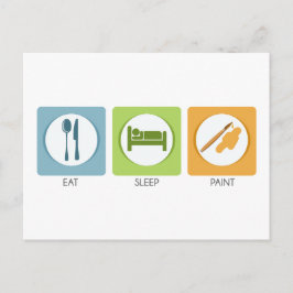 Iss Sleep Paint Postkarte