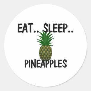 Iss Sleep PINEAPPLES Runder Aufkleber