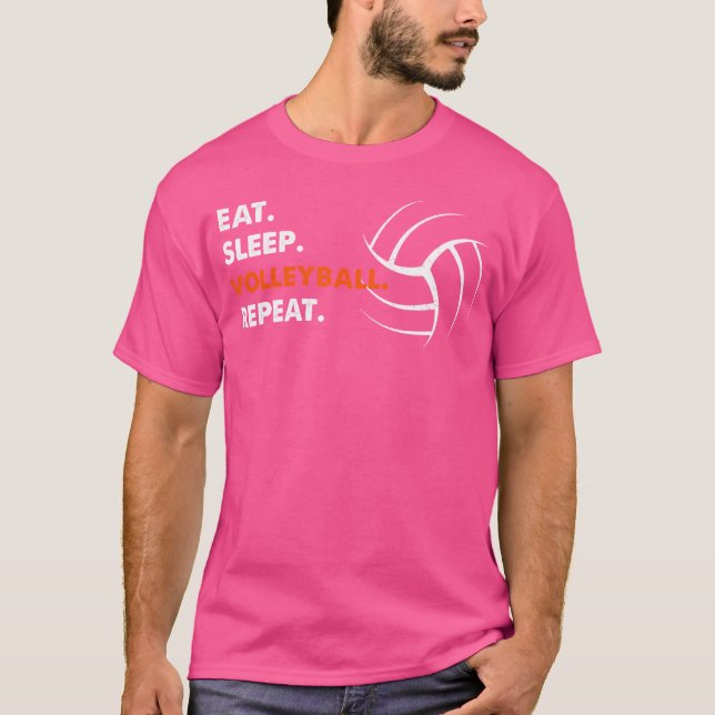 Iss Sleep Wiederholung Volleyball Tshirt für Jungs (Vorderseite)