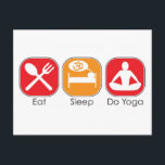 Iss Sleep Yoga Postkarte<br><div class="desc">Karo aus diesem großen Eat Sleep Yoga-Design,  exklusiv aus der Sammlung der Illustratorin Maria Bell</div>