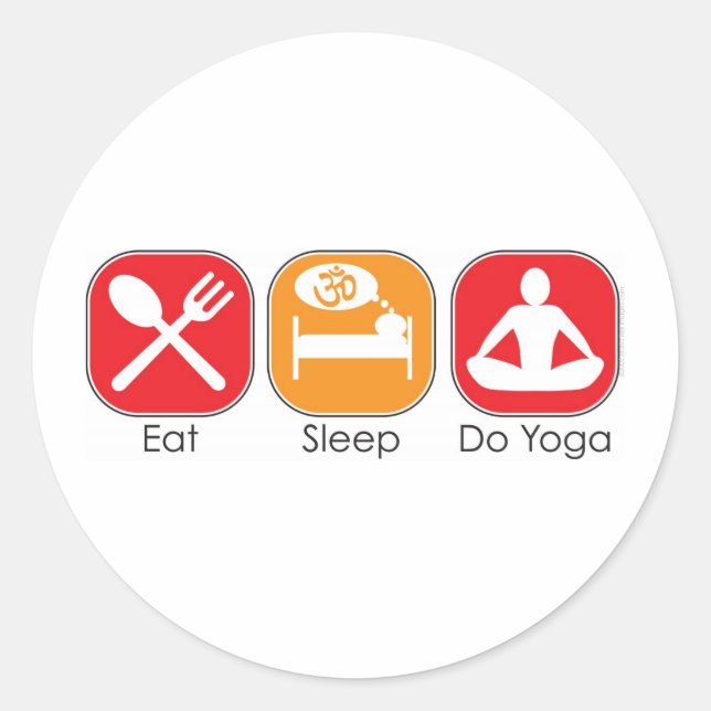 Iss Sleep Yoga Runder Aufkleber (Vorderseite)