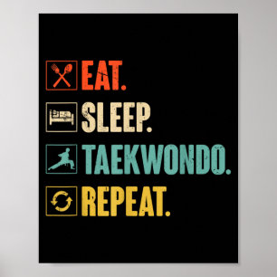 Iss Taekwondo Wiederholen Retro Vintage Taekwondo Poster