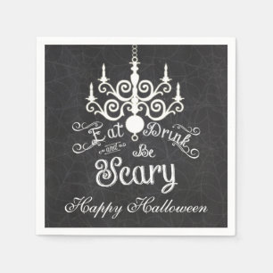Iss Trink Sei Gruselig Halloween Kreide Party Serv Serviette