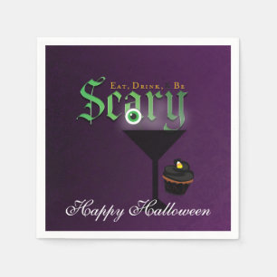 Iss Trink Sei Gruselig Halloween Lila Party Servie Serviette