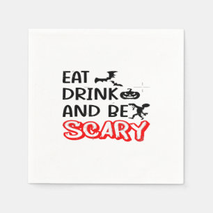 Iss, trink und sei gruselig Design Retro Klassiker Serviette