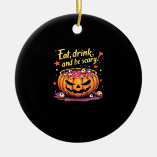 Iss, trink und sei gruselig Gruselige Filmnacht Ha Keramik Ornament