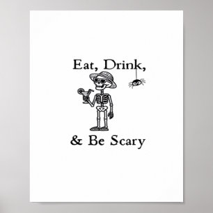 Iss, trink und sei gruselig Halloween-Ästhetik-Sti Poster