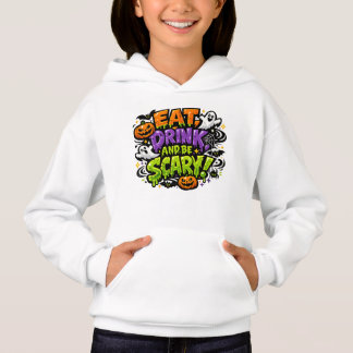 Iss, trink und sei gruselig Halloween-Comic-Art Hoodie