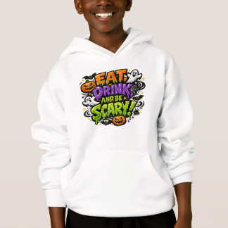 Iss, trink und sei gruselig Halloween-Comic-Art Hoodie
