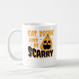 Iss, trink und sei gruselig Halloween-Kürbis Vinta Kaffeetasse