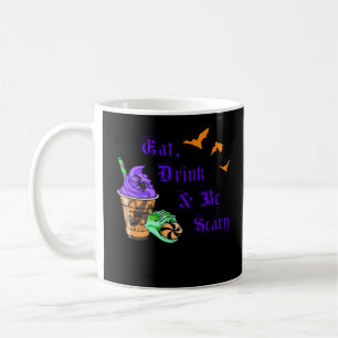 Iss, trink und sei gruselig Halloween Minimal Saub Kaffeetasse