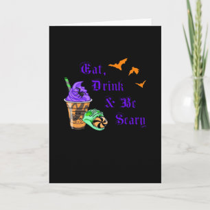 Iss, trink und sei gruselig Halloween Minimal Saub Karte