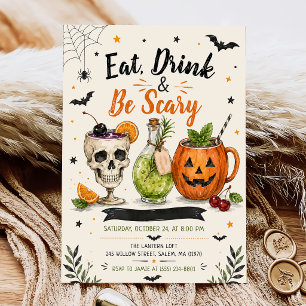 Iss, trink und sei gruselig Halloween-Party Einladung