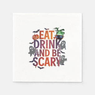 Iss, trink und sei gruselig Halloween-Party Grusel Serviette
