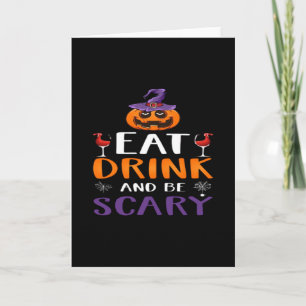 Iss, trink und sei gruselig Halloween-Party Hexent Karte