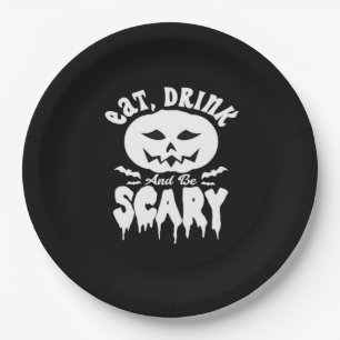 Iss, trink und sei gruselig Halloween Retro Klassi Pappteller
