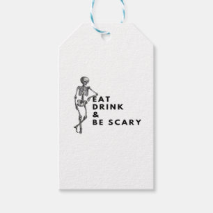 Iss Trink Und Sei Gruselig Halloween Skelett Vinta Geschenkanhänger