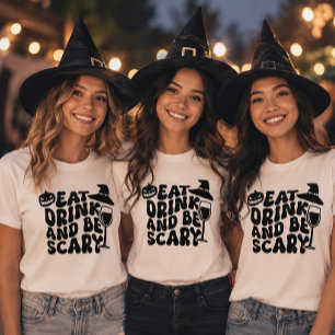 Iss, trink und sei gruselig lustiger Halloween T-Shirt