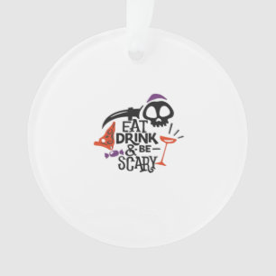 Iss, trink und sei gruselig Vintage-Grafik Ornament