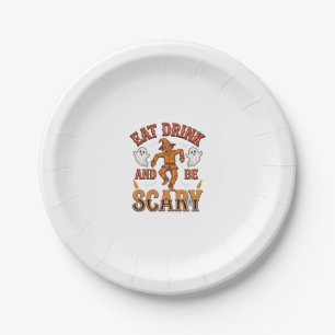 Iss, trink und sei gruselig Vintage Halloween-Shir Pappteller