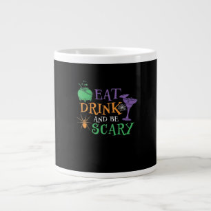 Iss, trink und sei gruselig Wesentliches Retro-Gra Jumbo-Tasse