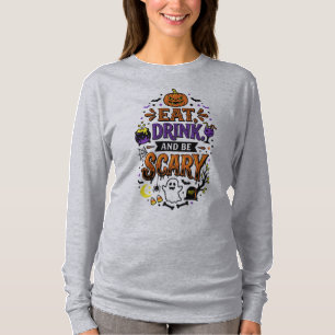 Iss, trink und sei lustig gruseliges Halloween-Des T-Shirt