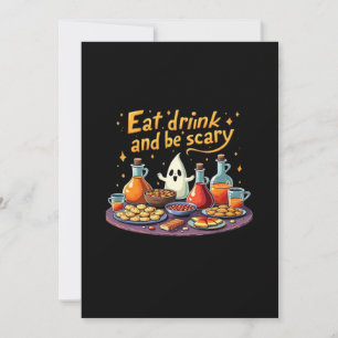Iss Trink Und Werde Gruselig Halloween Gruselig Sp Feiertagskarte
