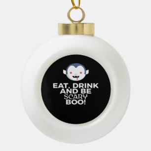 Iss Trinke Gruseliger Kürbis Halloween Design Krea Keramik Kugel-Ornament