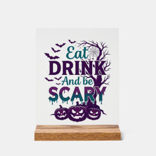 Iss Trinke Sei Gruselig Halloween Gruseliger Baum Acrylschild