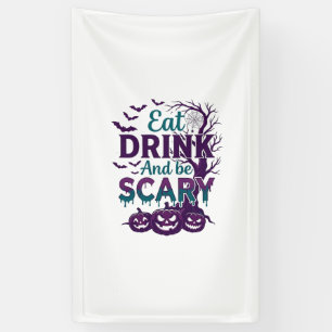 Iss Trinke Sei Gruselig Halloween Gruseliger Baum Banner