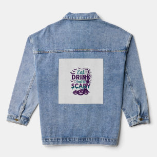 Iss Trinke Sei Gruselig Halloween Gruseliger Baum Jeansjacke