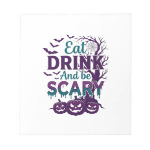Iss Trinke Sei Gruselig Halloween Gruseliger Baum Notizblock