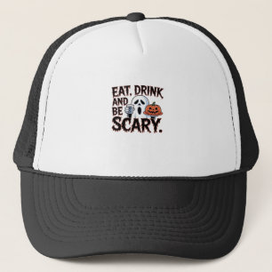 Iss Trinke Sei Gruselig Halloween Kürbis Kreativer Truckerkappe