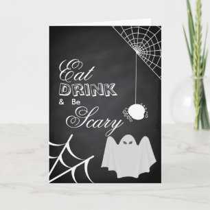 Iss Trinke & sei gruselig Halloween Spinnennetz Ka Karte