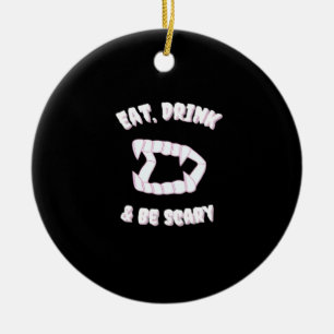 Iss Trinke Sei Gruselig Vampir Minimalistischer St Keramik Ornament