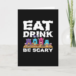 Iss Trinke Sei Gruseliges Monster Halloween Kreati Karte