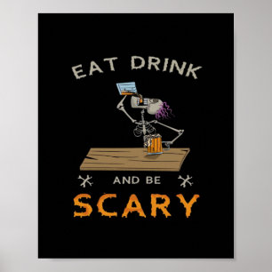 Iss, trinke und sei gruselig Ästhetisches Grafik Poster