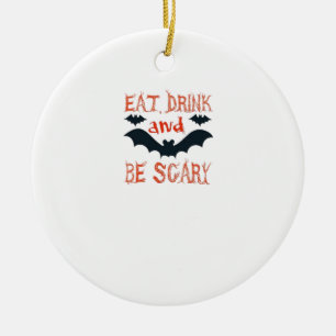 Iss Trinke Und Sei Gruselig Halloween Fledermäuse Keramik Ornament