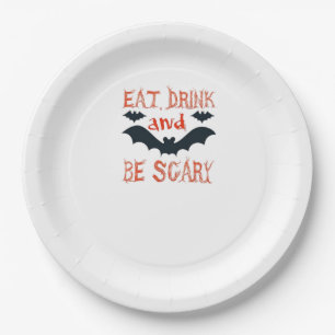 Iss Trinke Und Sei Gruselig Halloween Fledermäuse  Pappteller